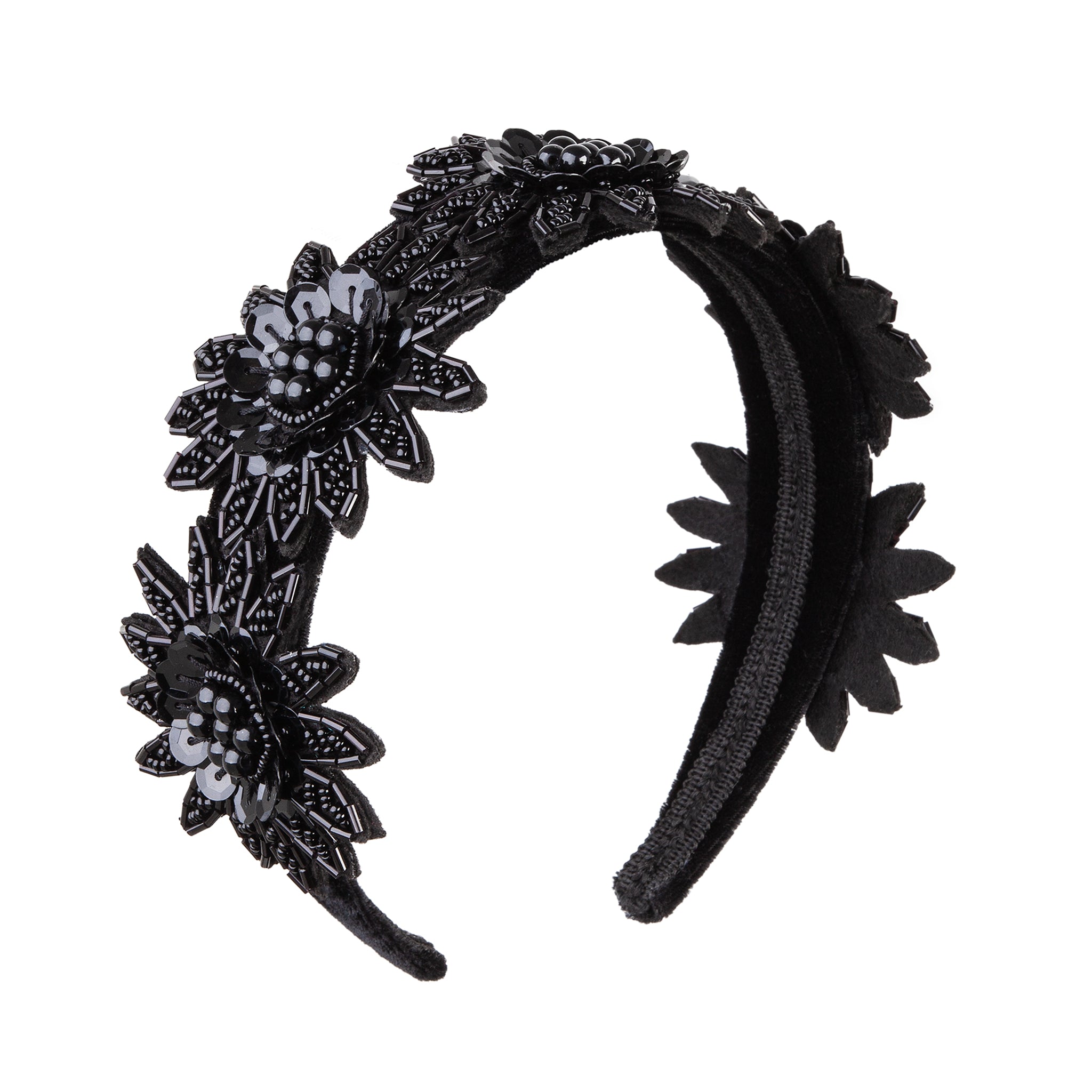 black flower headband