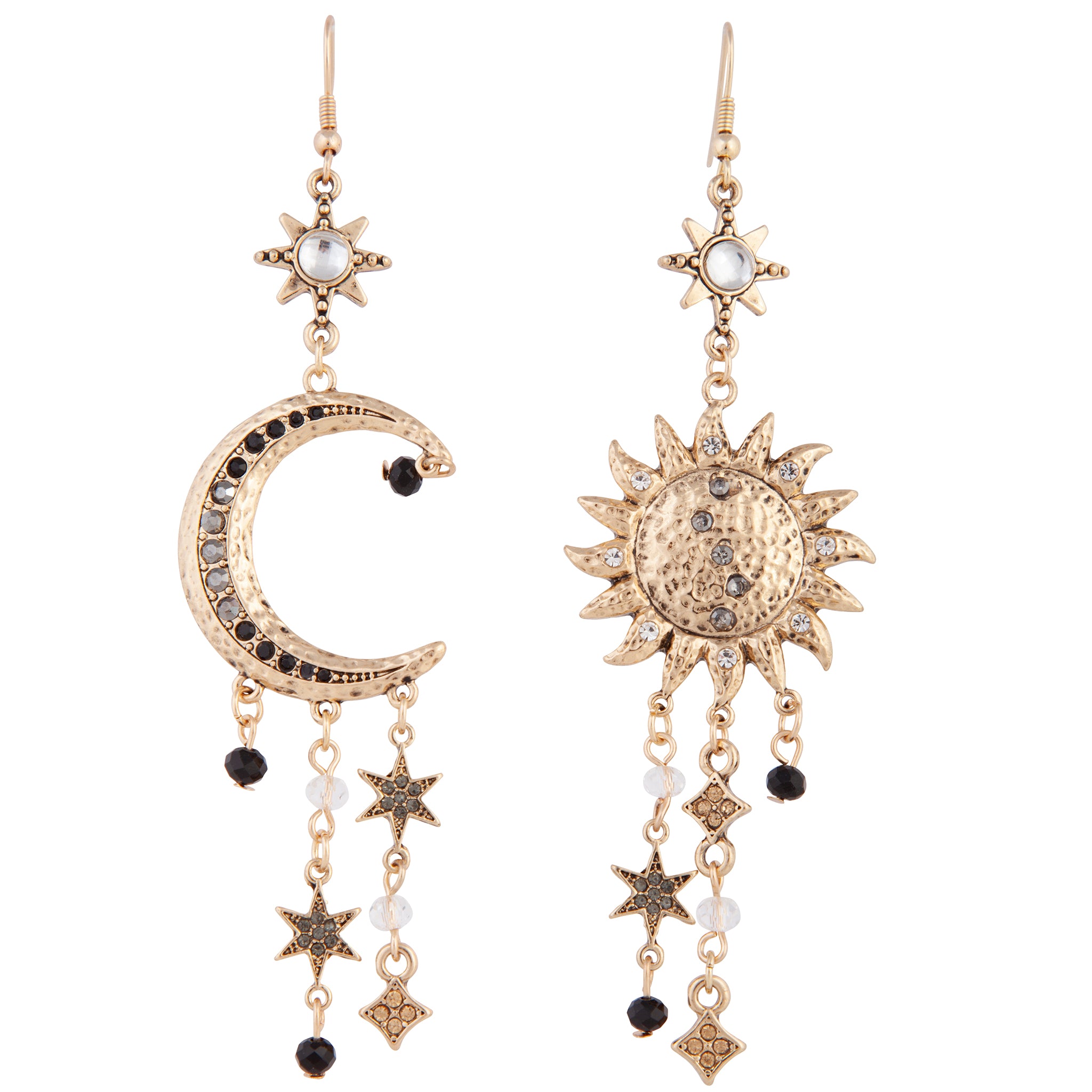 Antique Gold Celestial Grey Black Gem Earring – Lovisa AU