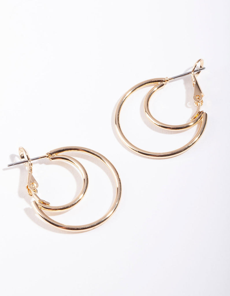 Gold Cresent Cutout Hoop Earrings - Lovisa