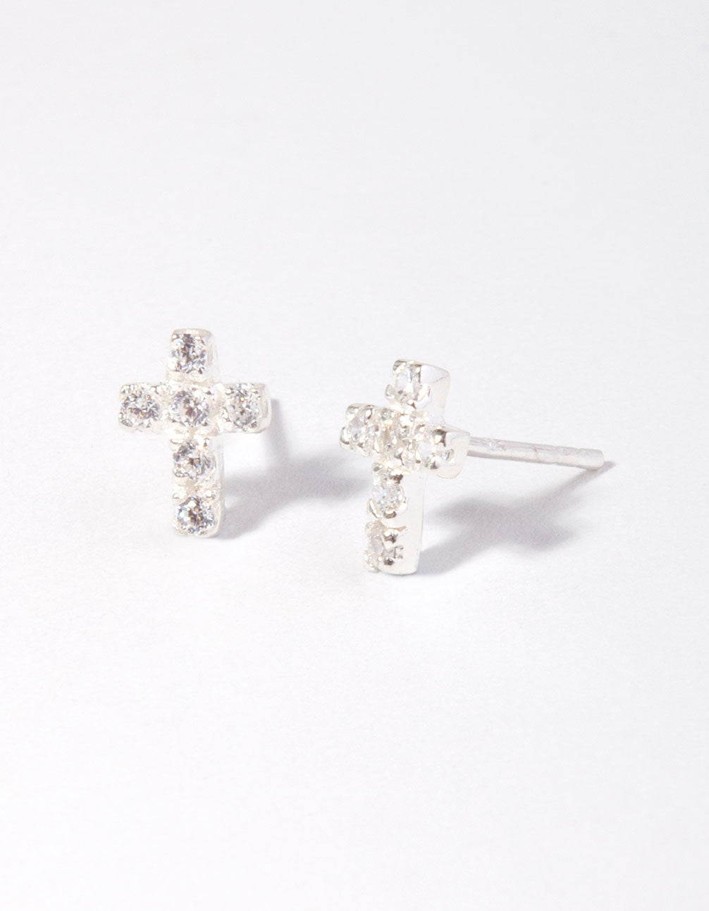 Cubic Zirconia Cross Earrings on Sterling Silver - Lovisa