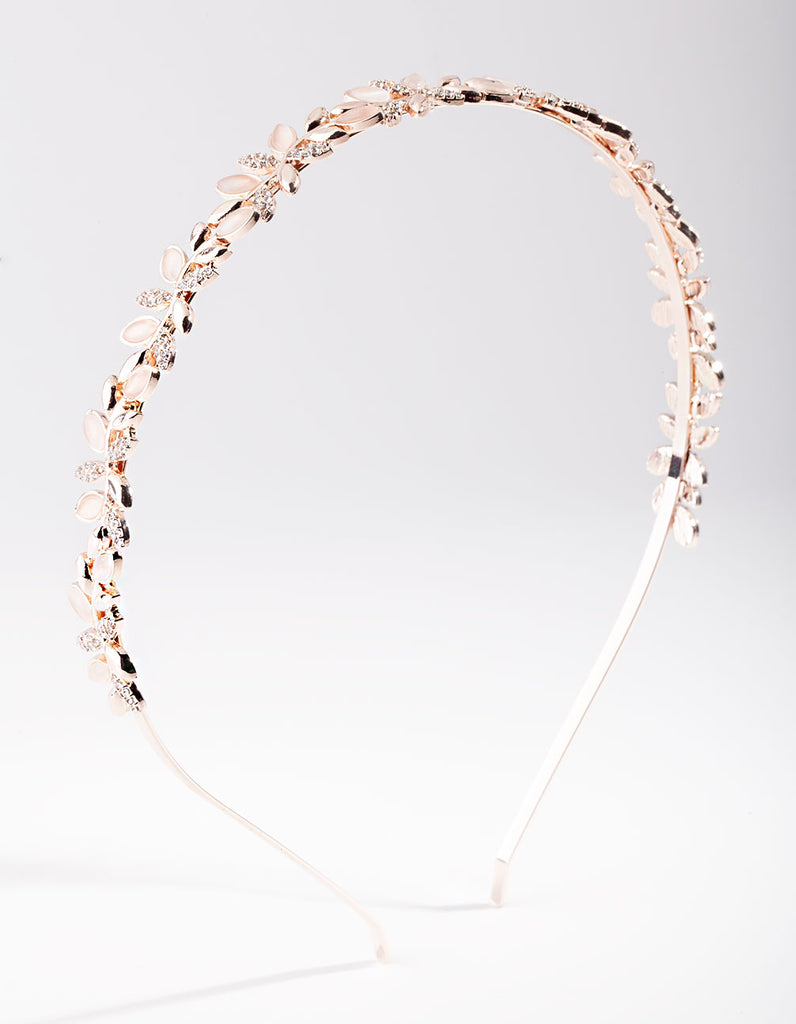 Rose Gold Diamante Flower Headband - Lovisa