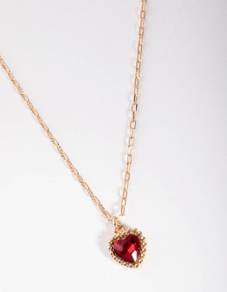 Gold Jewel Heart Necklace - Lovisa