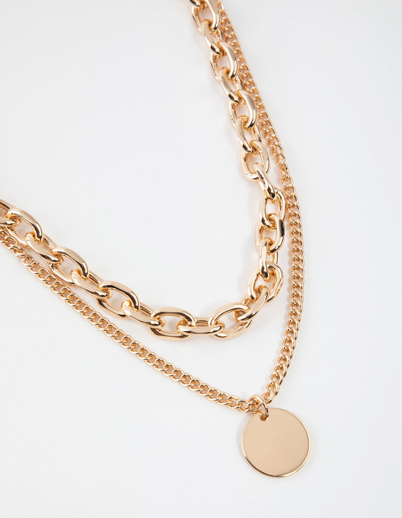 Gold Mid Chain & Pendant Necklace - Lovisa