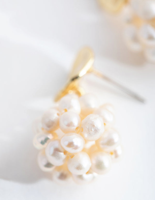 flat freshwater pearl earrings