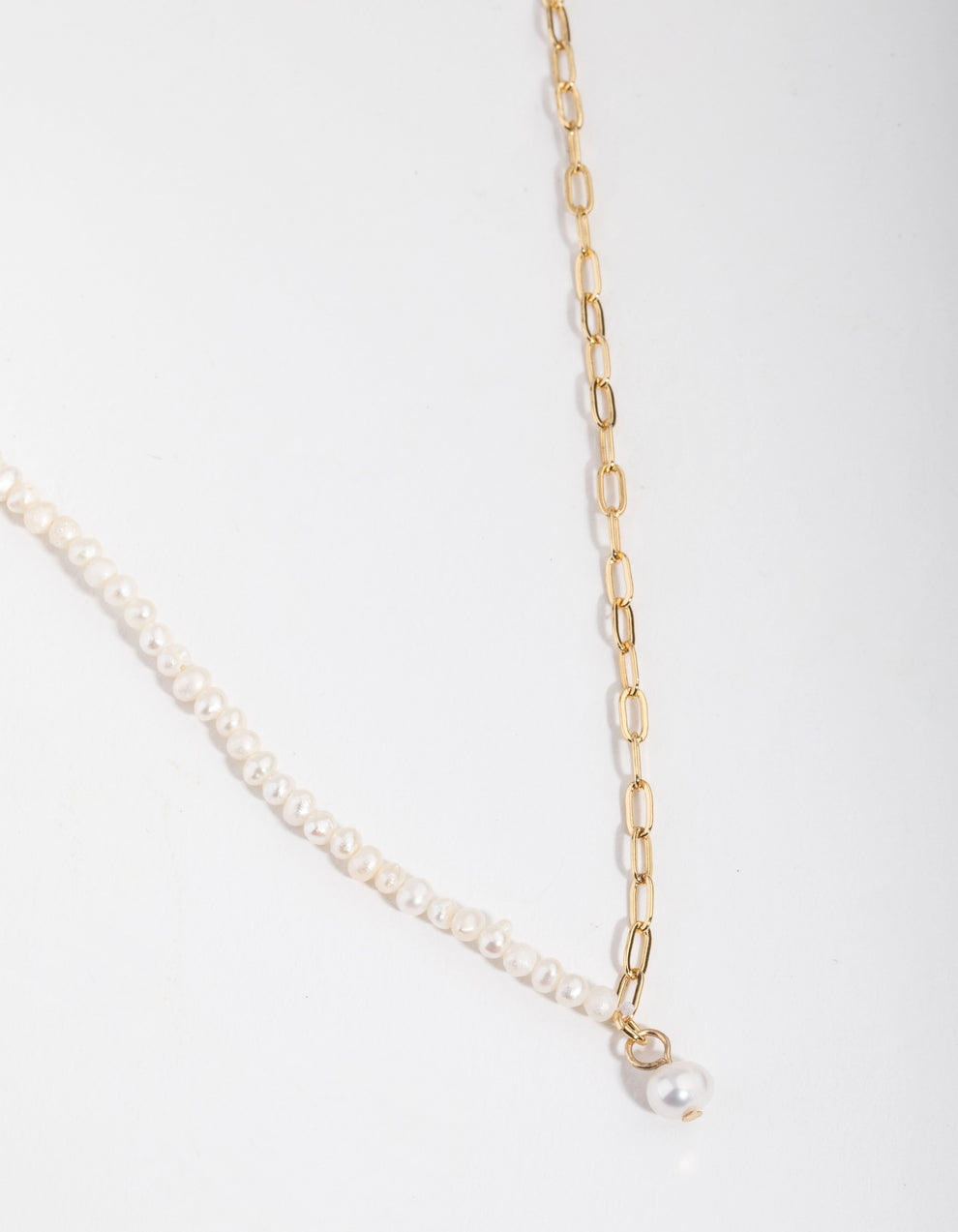 Real Gold Plated Half Freshwater Pearl Necklace – Lovisa
