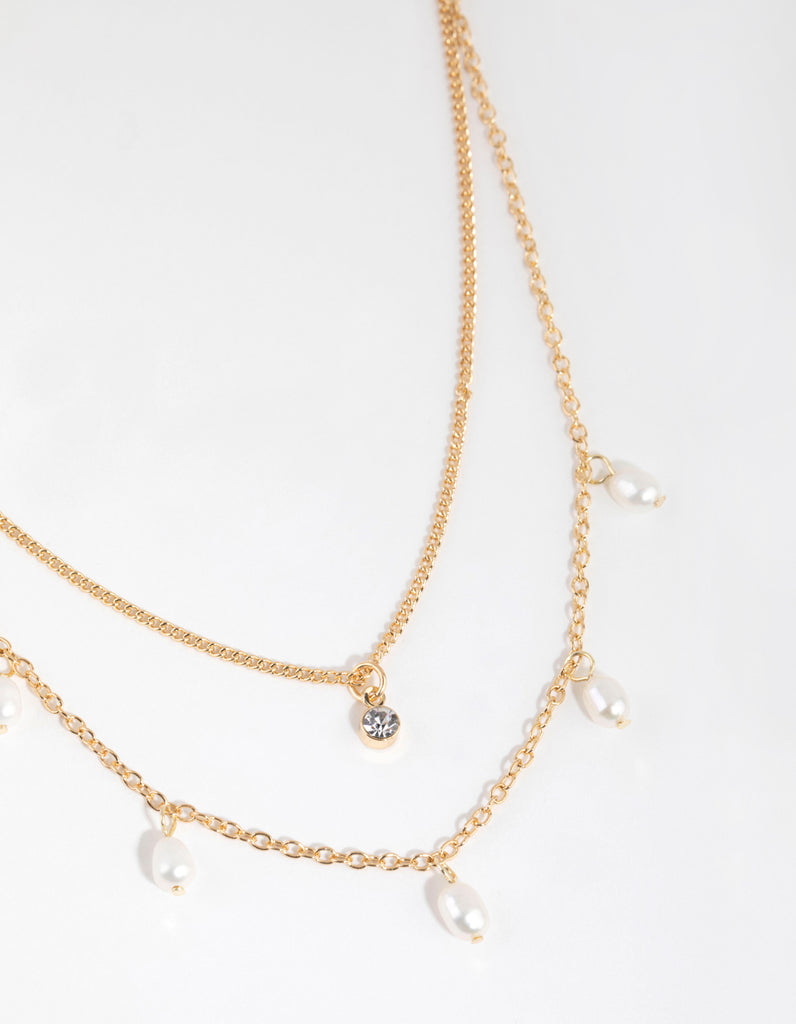 Gold Plated Freshwater Pearl Layered Necklace - Lovisa