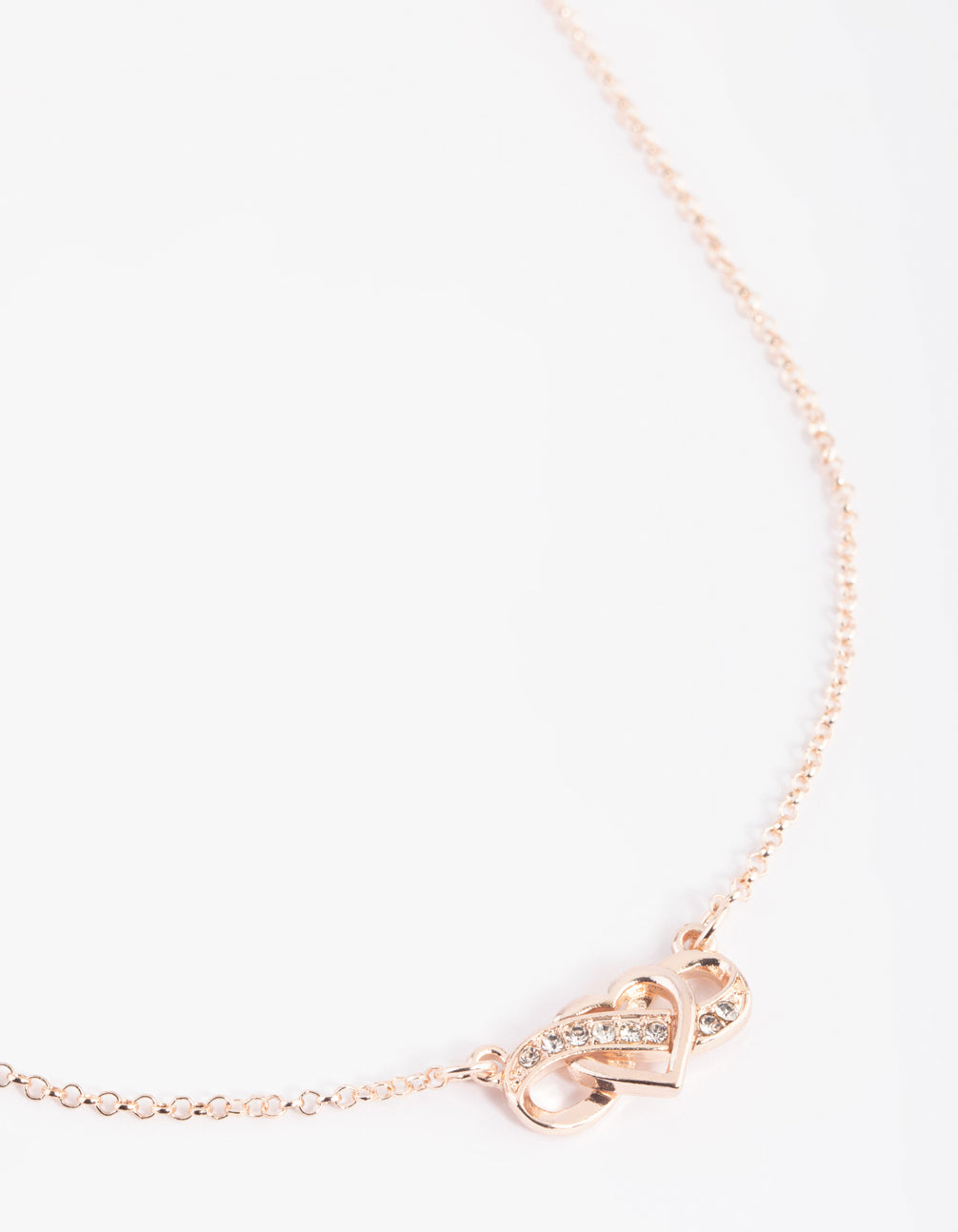 Lovisa Rose Gold Diamante Infinity Heart Necklace