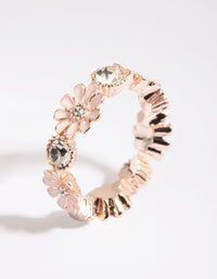 Rose Gold Flower and Diamante Ring - link has visual effect only