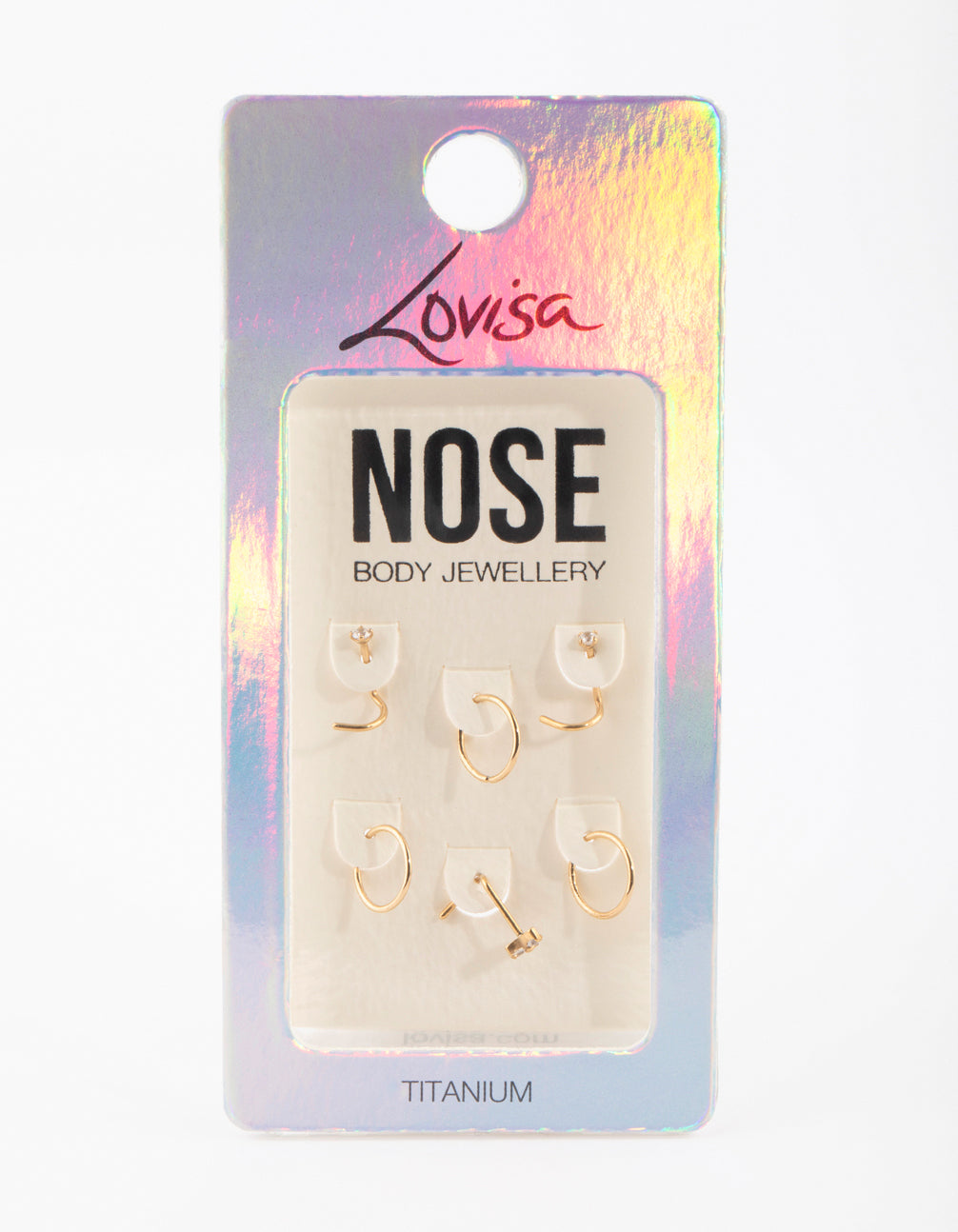 Lovisa Titanium Diamante Nose Studs, Size: 20G/0.8