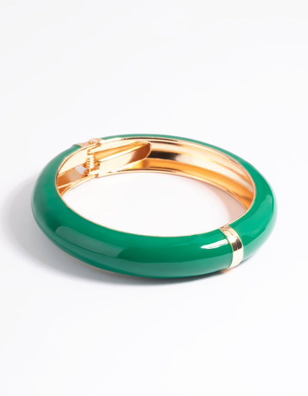 Green Enamel Clamp Bracelet