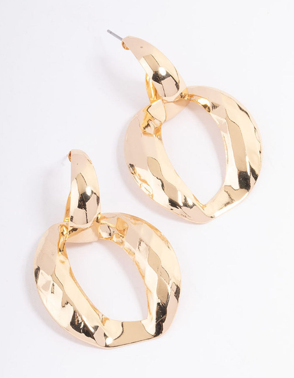 Lovisa Gold Hammered Knocker Drop Earrings