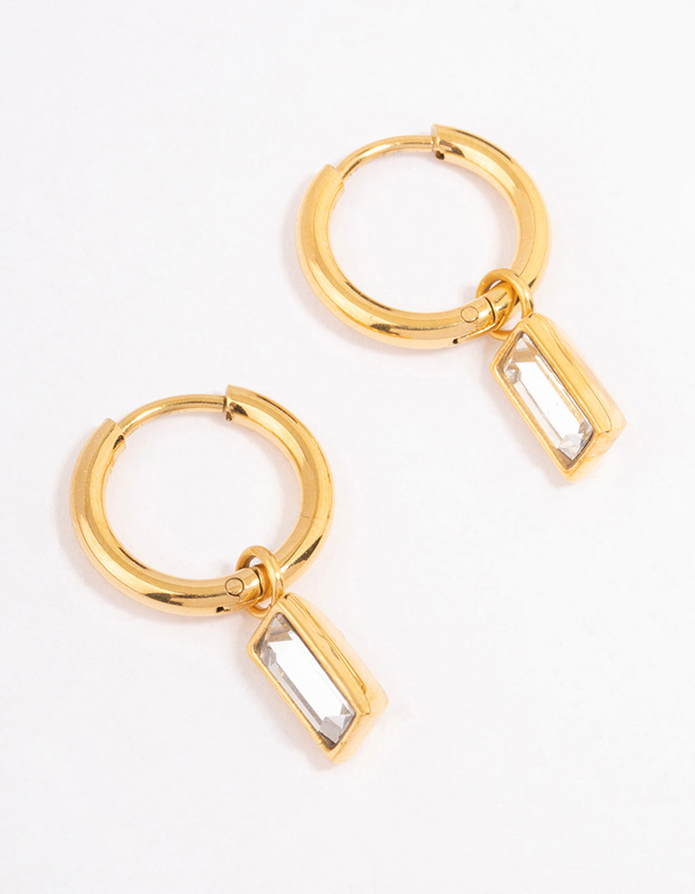 Lovisa Gold Plated Stainless Steel Classic Baguette Huggie Earrings