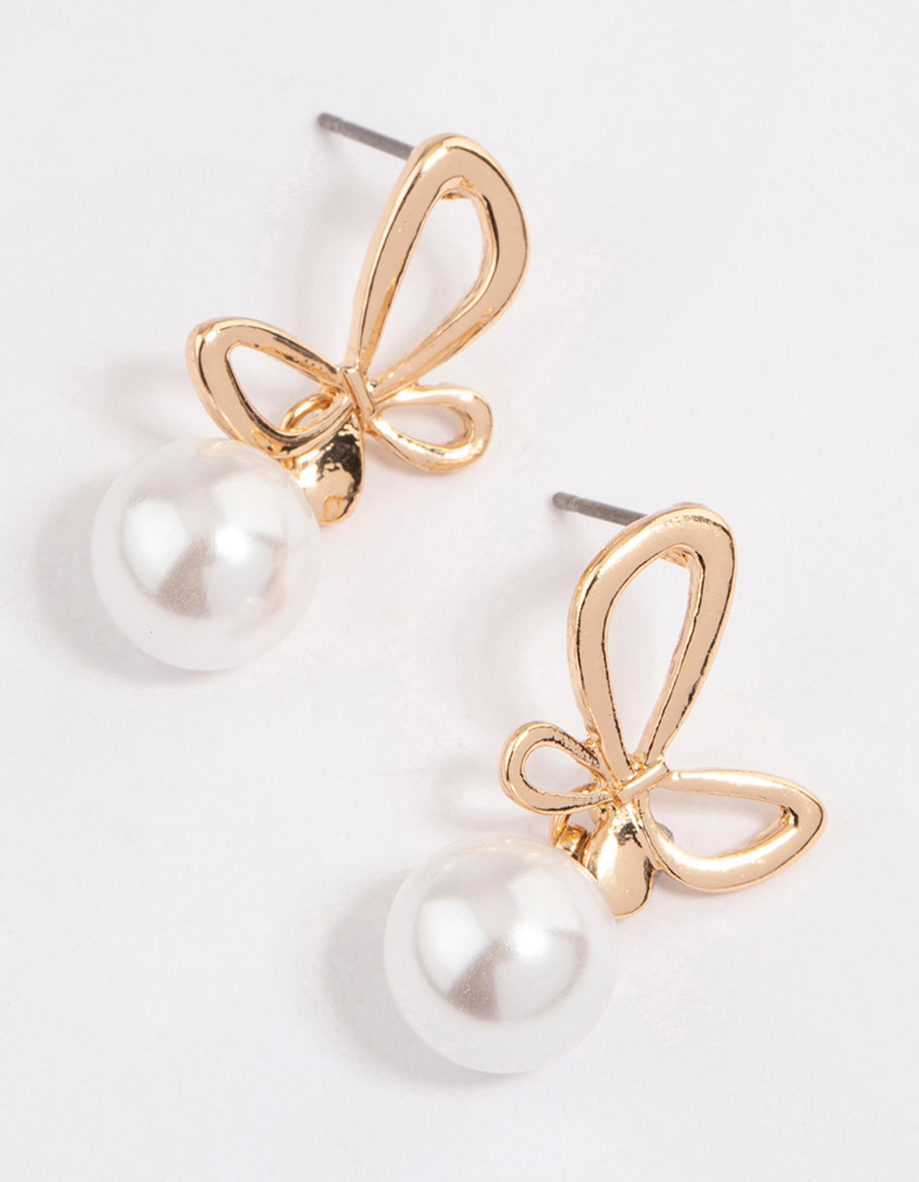 Lovisa Gold Butterfly Pearl Drop Earrings