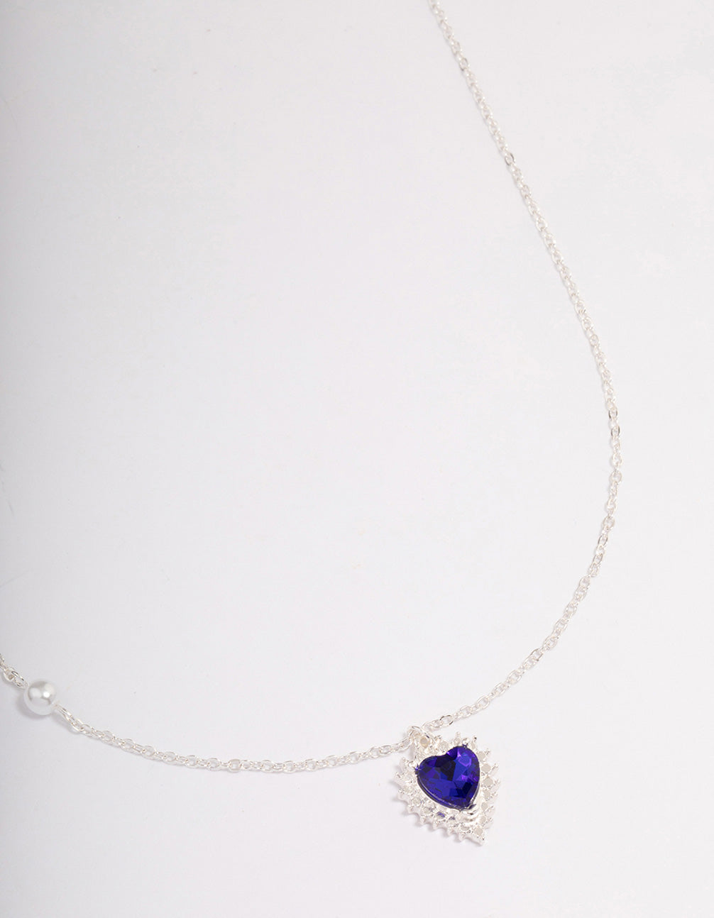 Lovisa Silver Diamante Heart & Pearl Necklace