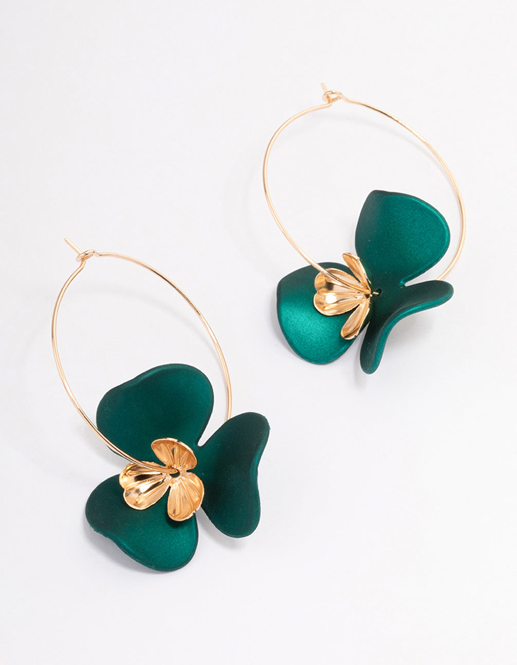 Lovisa Green Flower Petal Hoop Earrings