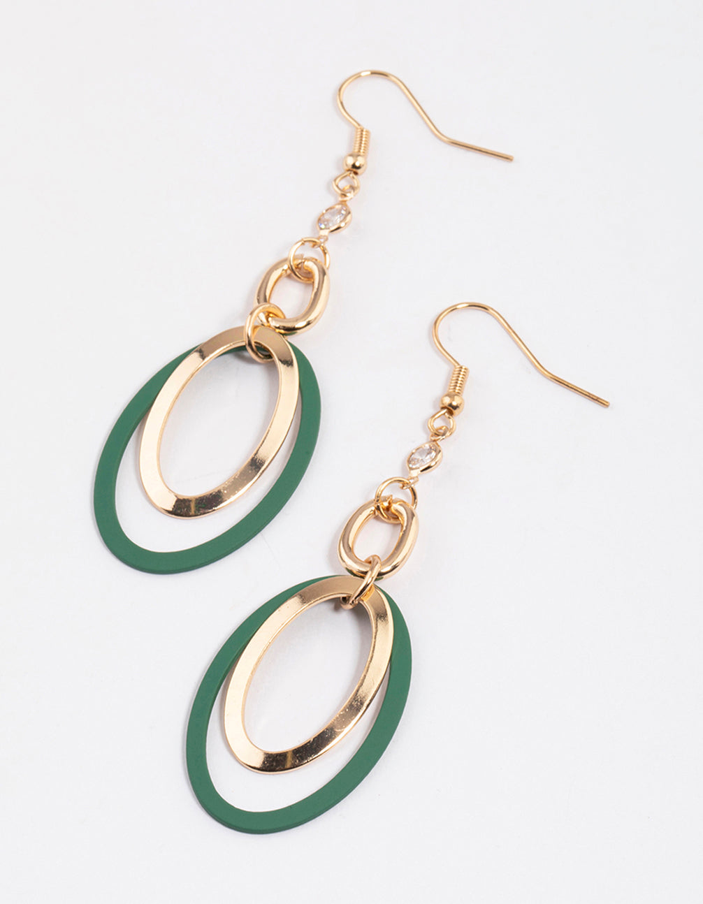Lovisa Green Coated Open Circle Drop Earrings