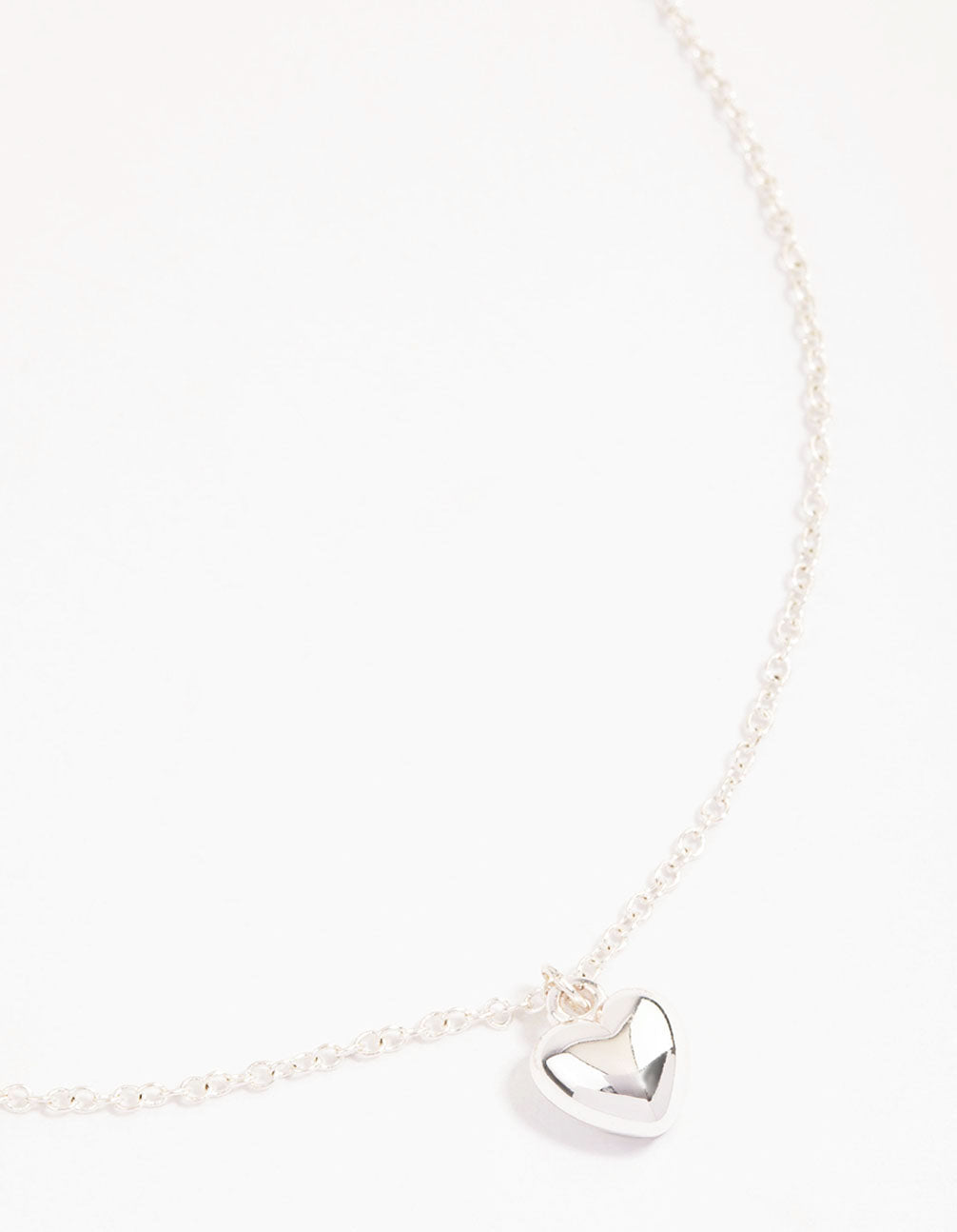 Lovisa Silver Mini Puffy Heart Pendant Necklace