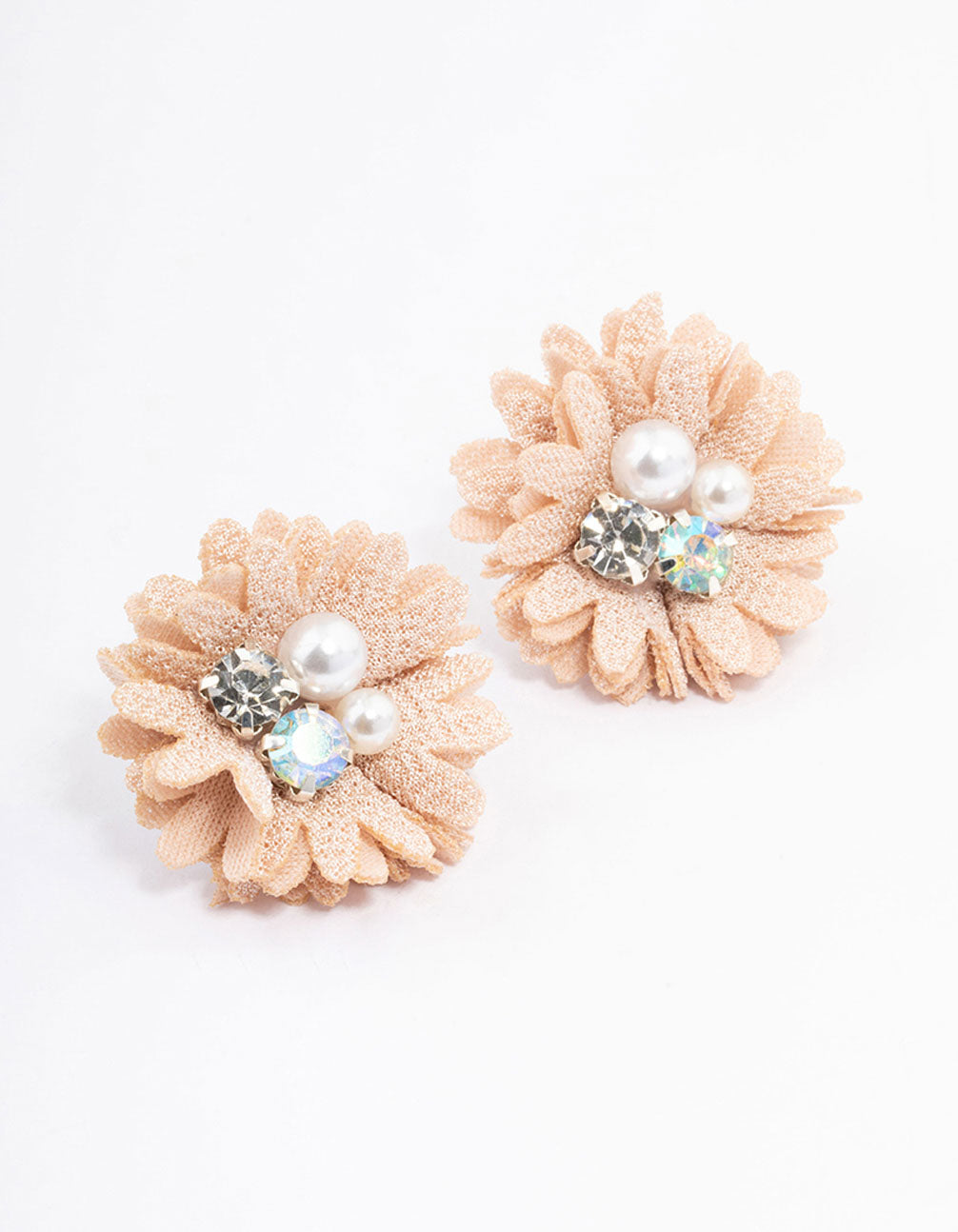 Lovisa Blush Pearl & Diamante Flower Stud Earrings
