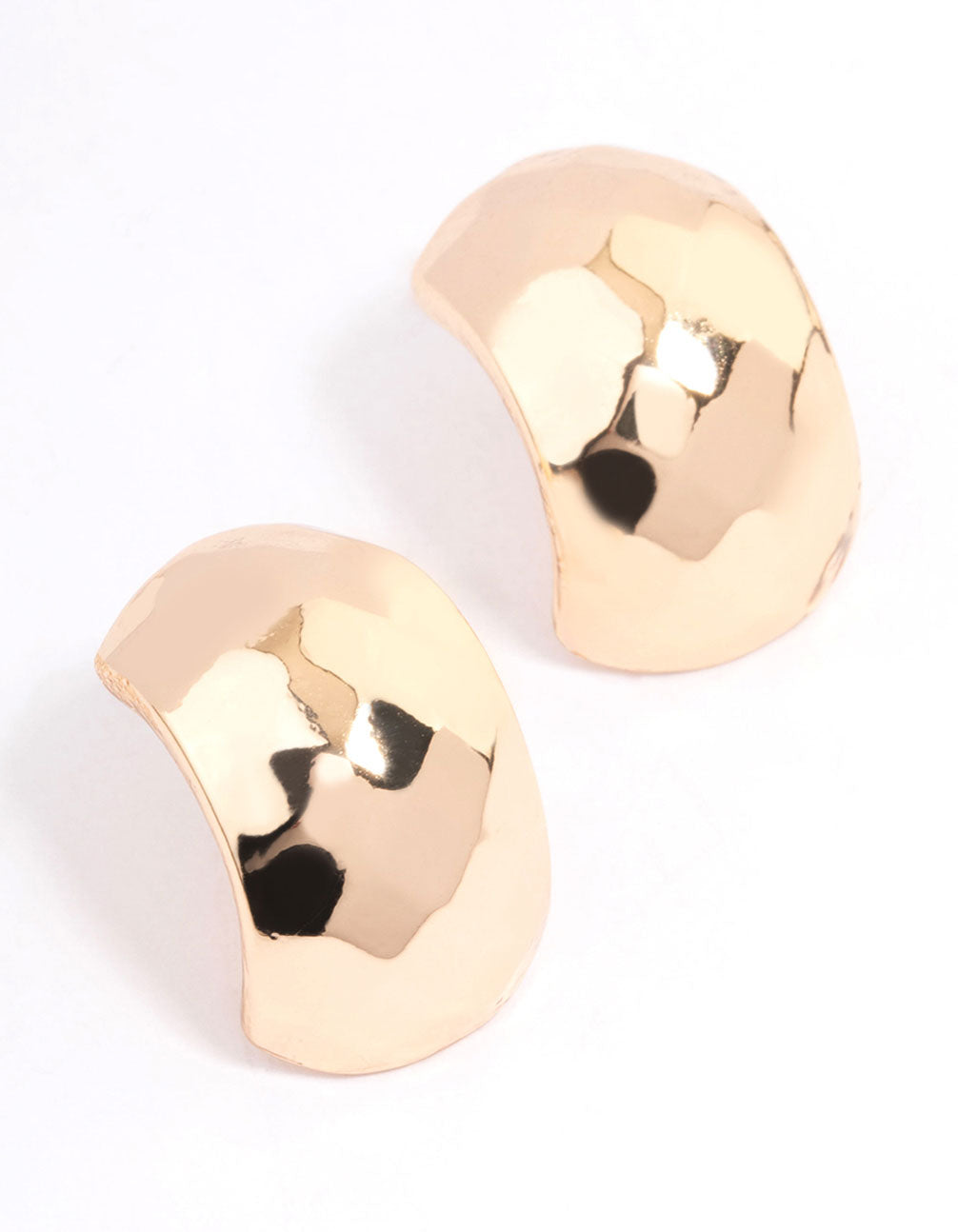 Lovisa Gold Wide Diamante Facet Hoop Earrings