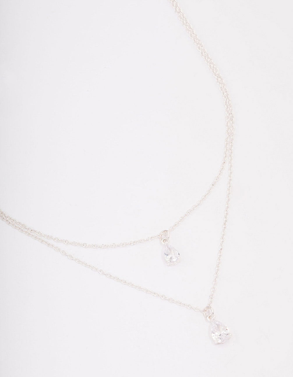 Lovisa Silver Layered Dainty Diamante Short Necklace