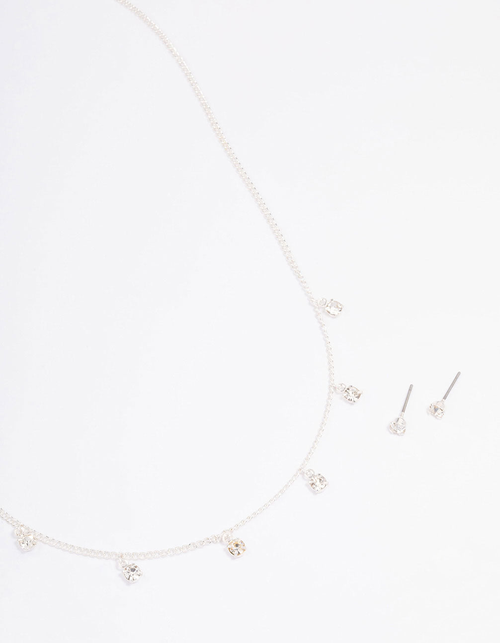 Lovisa Silver Diamante Droplet Jewellery Set