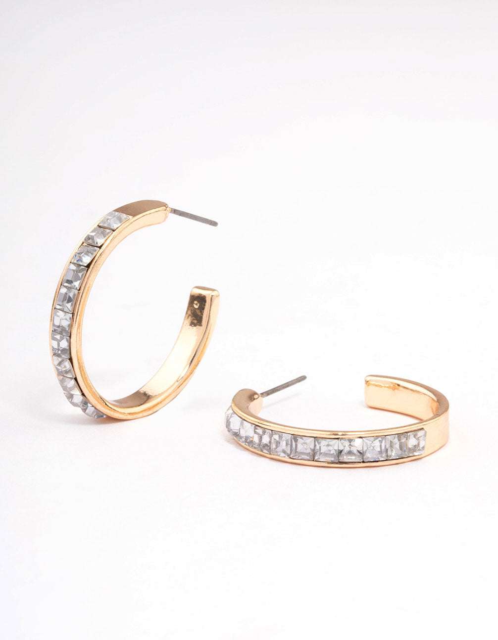 Lovisa Gold Encased Diamante Hoop Earrings