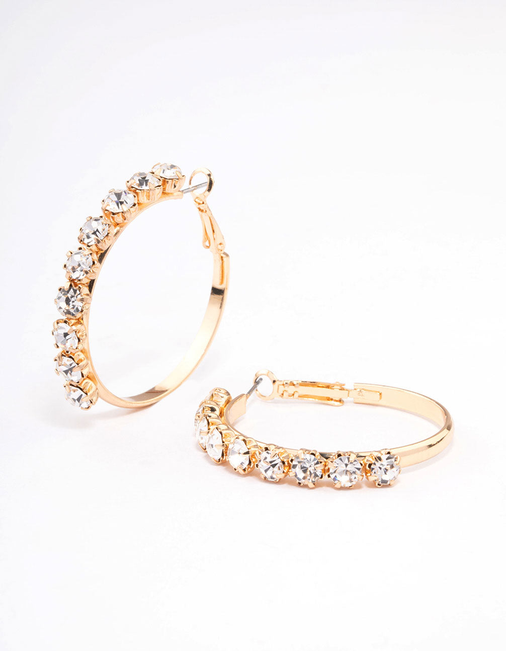 Lovisa Gold Round Diamante Hoop Earrings