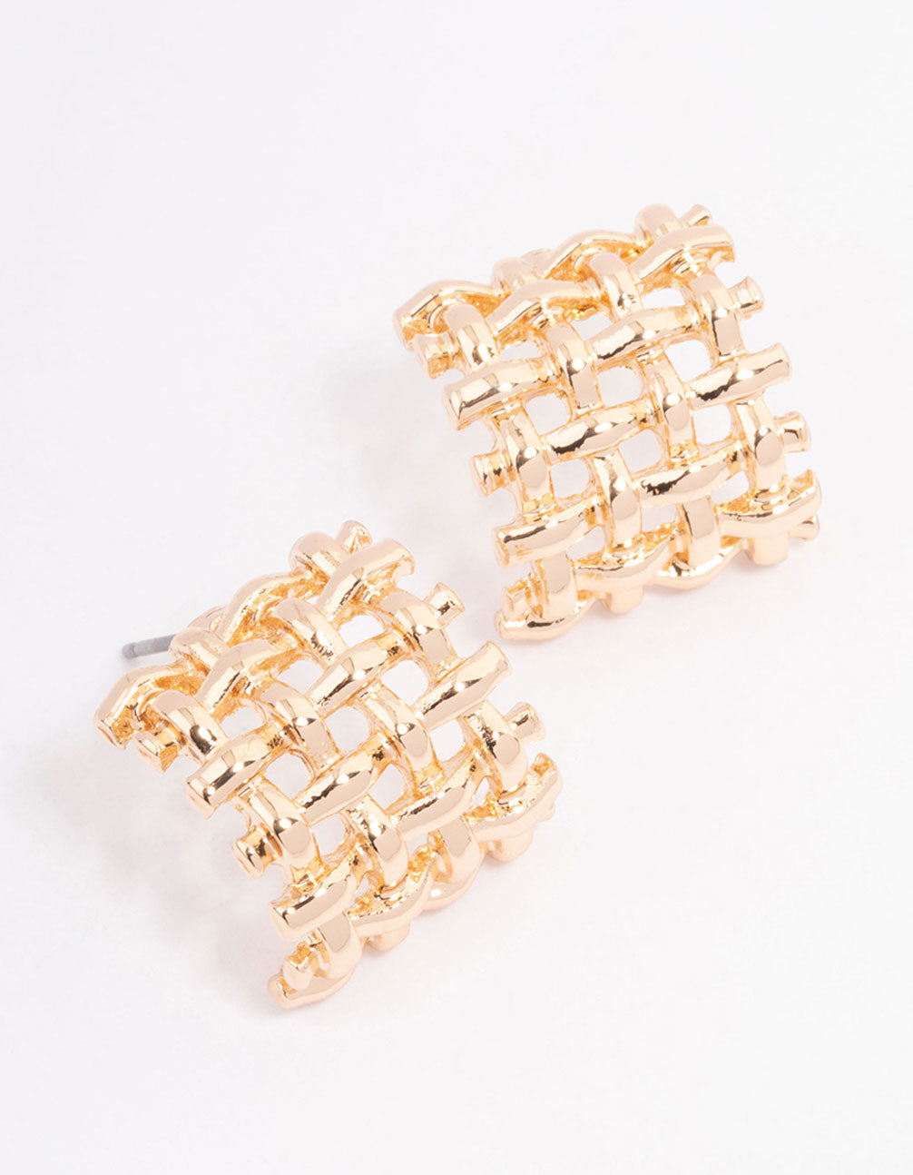 Lovisa Gold Sequined Weaved Hoop Earrings