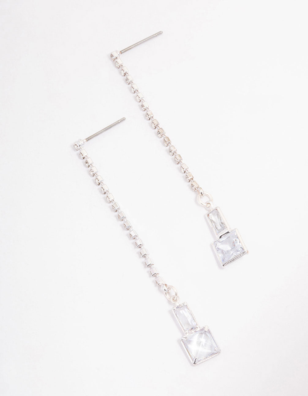 Lovisa Silver Cupchain Diamante Stone Drop Earrings