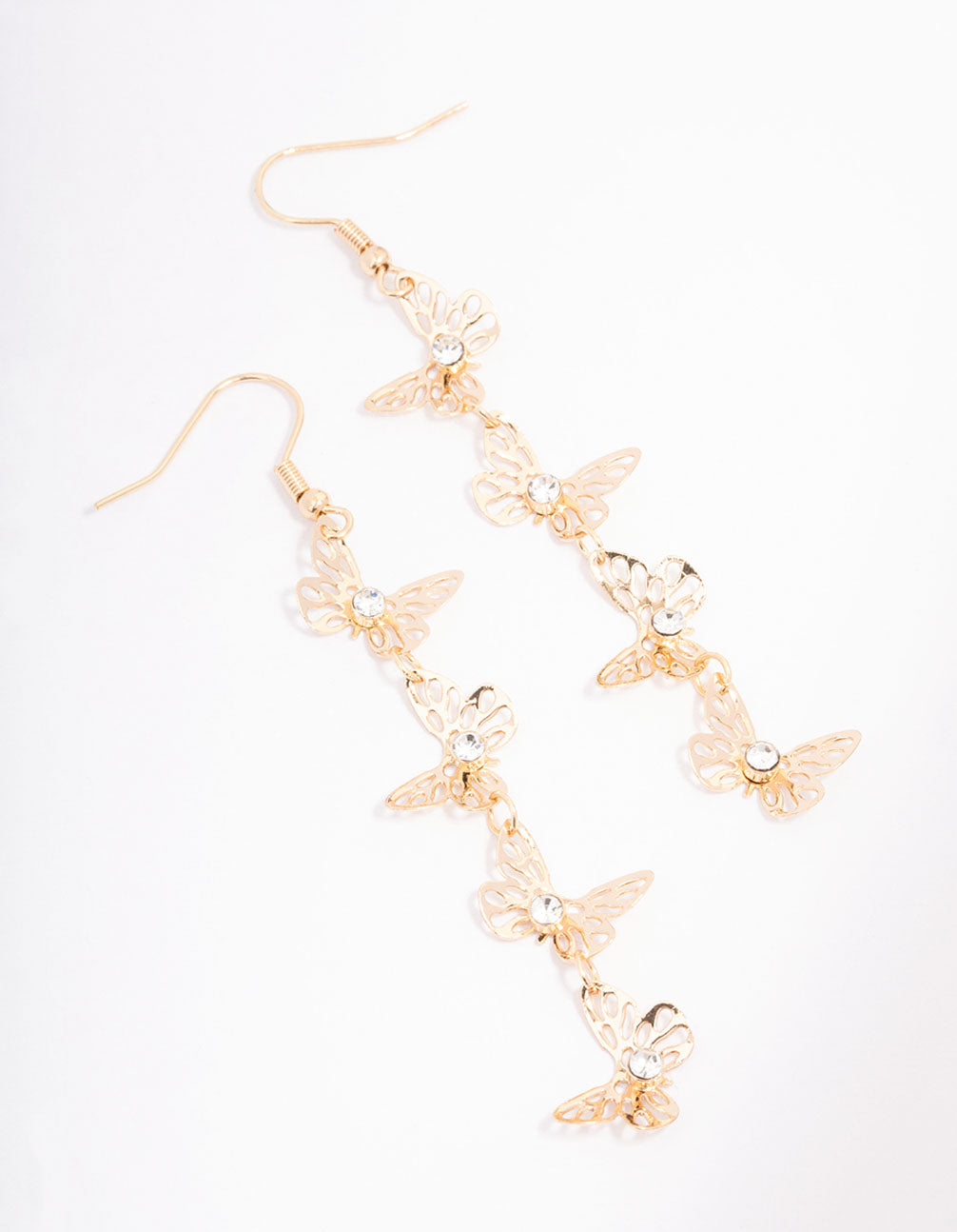 Lovisa Gold Outline Butterfly Drop Earrings