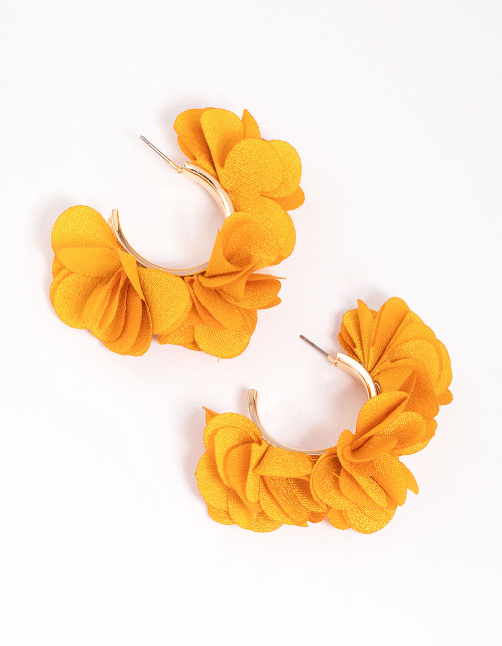 Lovisa Gold & Yellow Fabric Flower Hoop Earrings