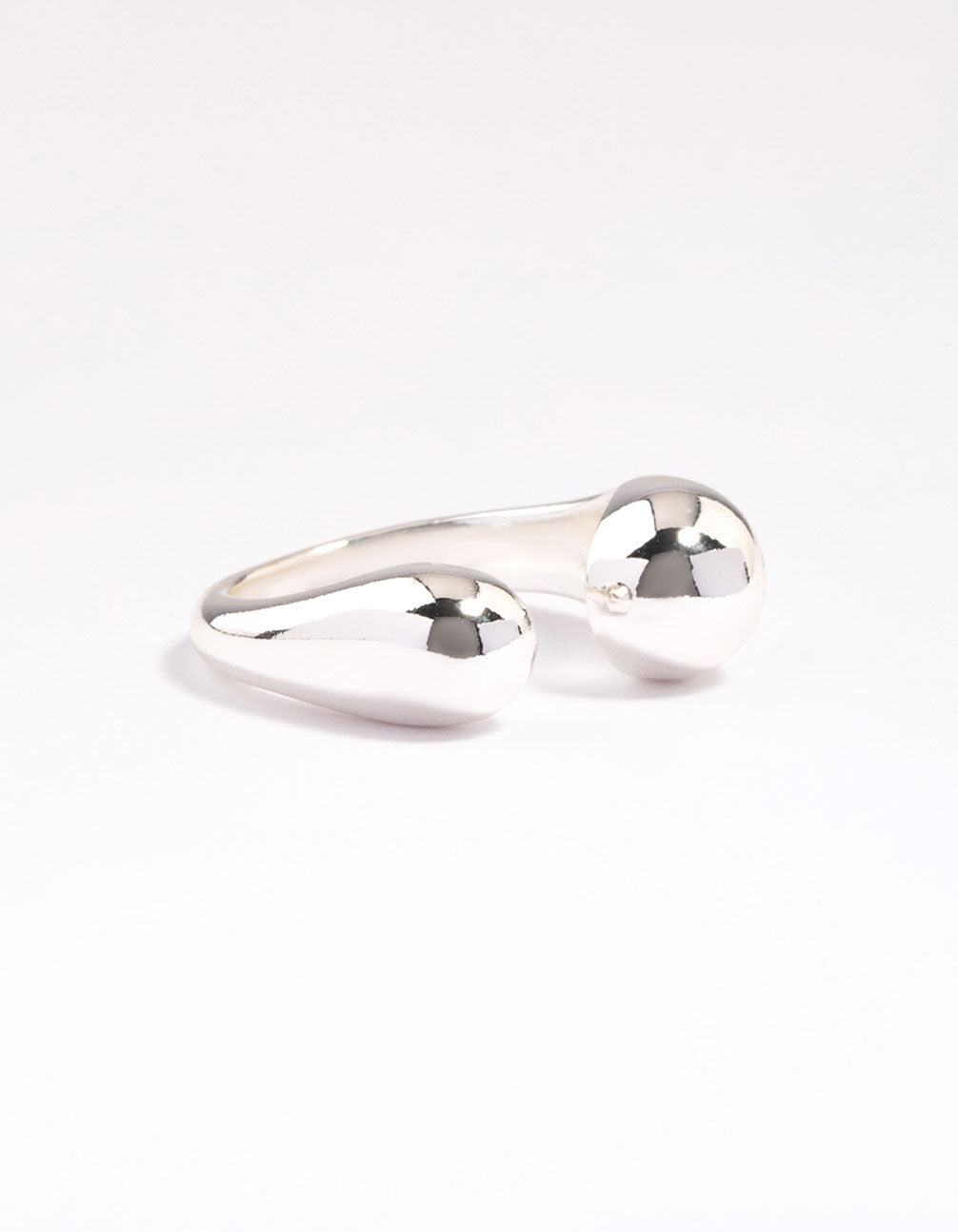 Lovisa Silver Plated Open Sphere Ring, Size: Small/Medium