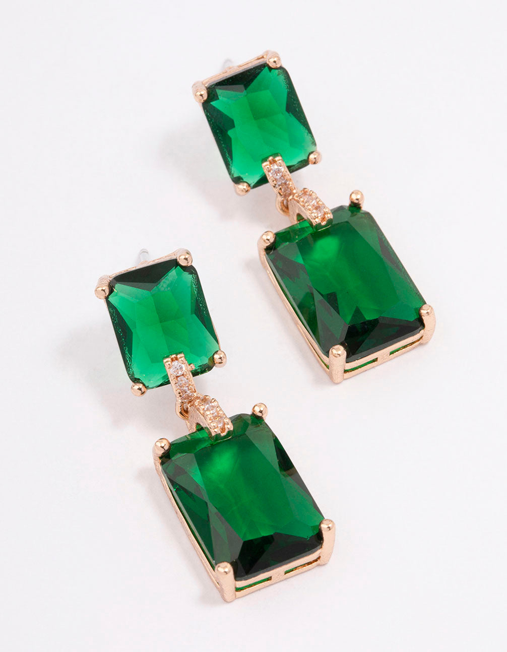 Imperial Green Jade Gold Drop Earrings– MAYS GEMS