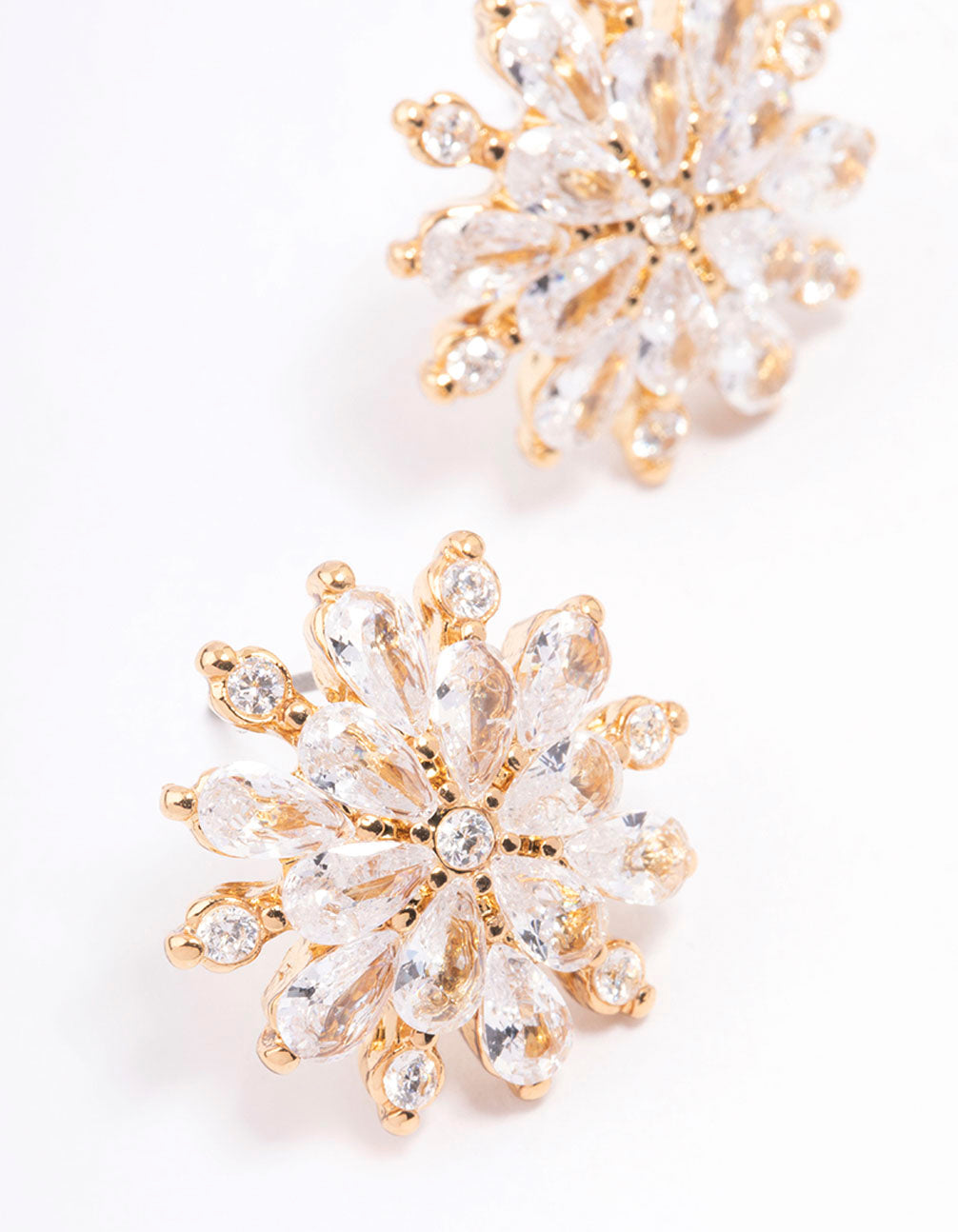 Sterling Silver Diamante Heart Stud Earrings | Lisa Angel