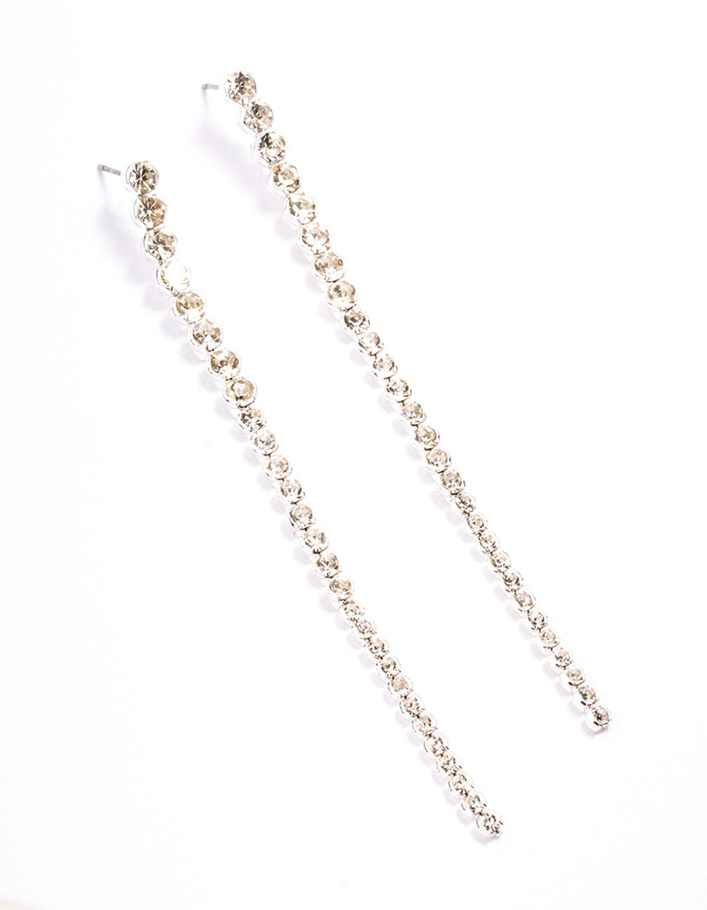 Lovisa Silver Long Diamante Drop Earrings