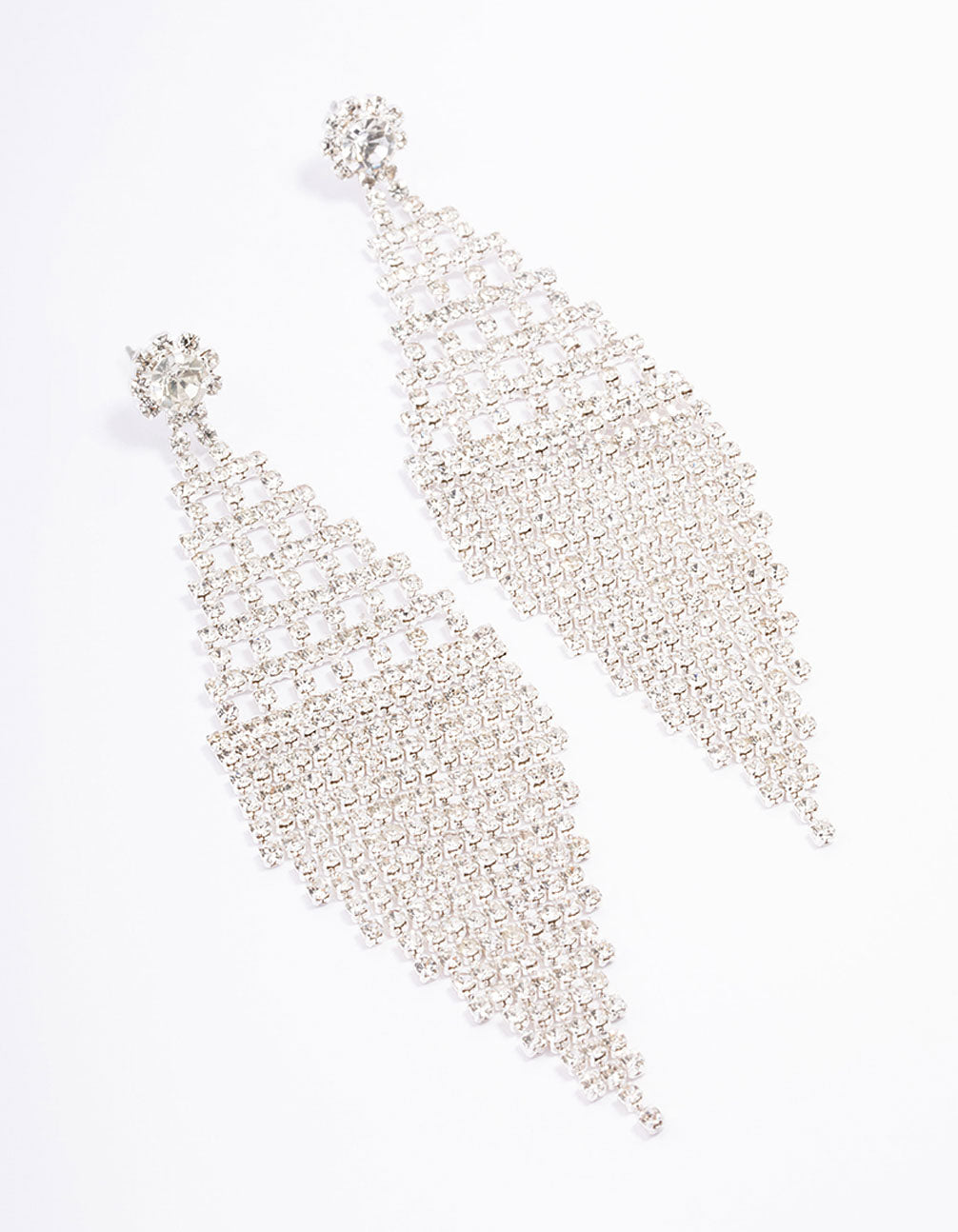 Lovisa Silver Diamante Cupchain Drop Earrings