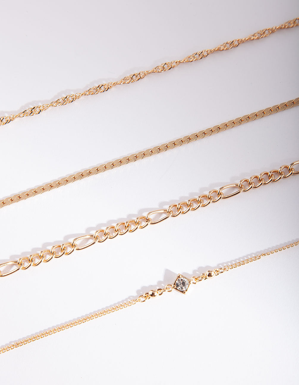 Gold Diamante Bracelet & Anklet 4 Pack – Lovisa