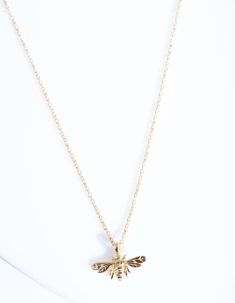 Gold Plated Sterling Silver Bee Necklace - Lovisa