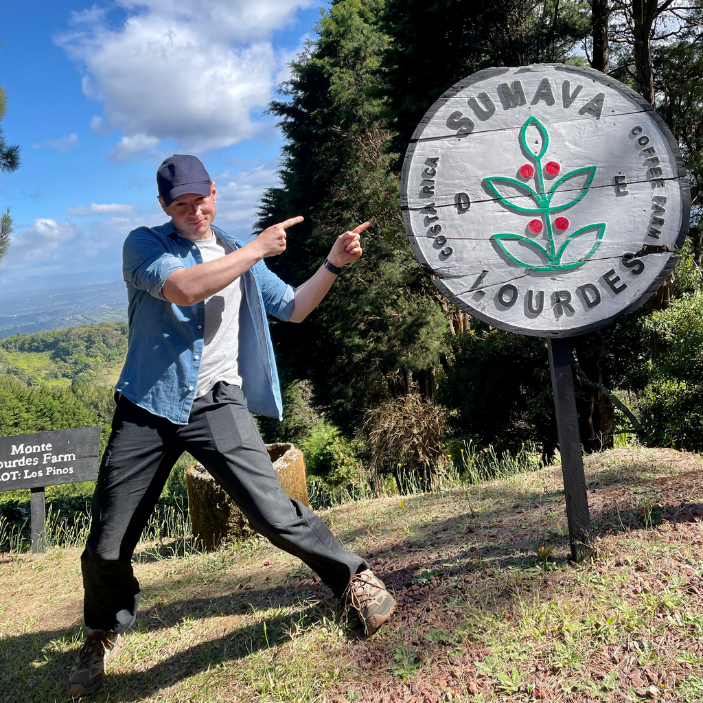 Hasbean eCommerce Manager Chris Glover-Price at Finca Monte Lourdes, one of two farms which makes up Finca Sumava de Lourdes in Naranjo, Costa Rica
