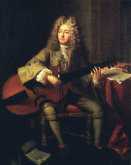 Marin Marais, painting of the composer with his viola da gamba.