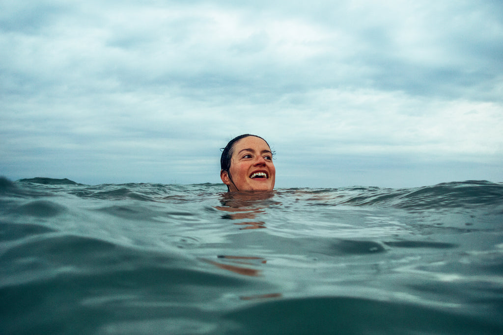 Sarah McKenna swimming at dawn on Summer Solstice at Sandycove, Co. Dublin
