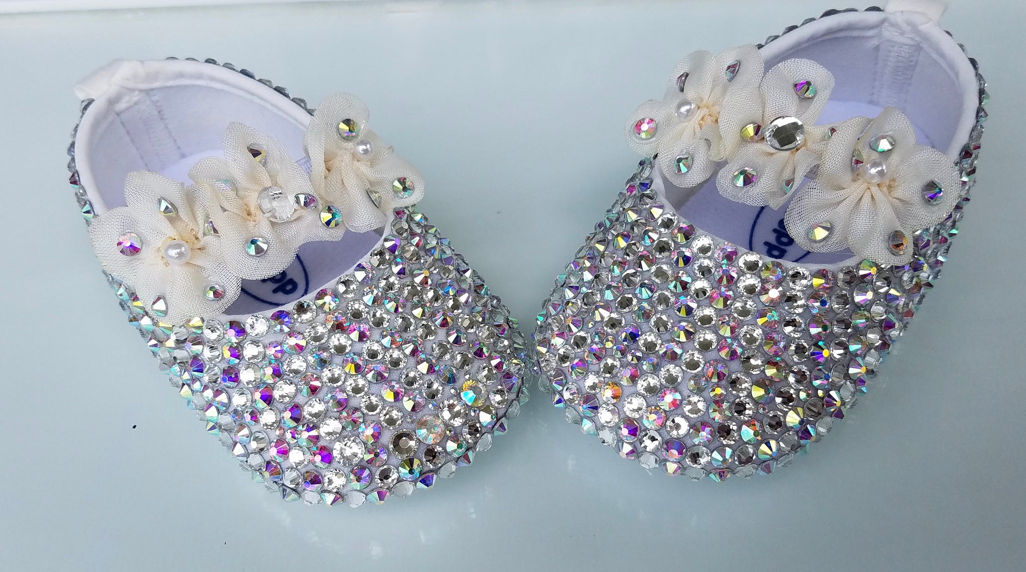 swarovski baby booties