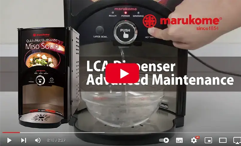 Miso Dispenser Advanced Maintenance | Watch video on YouTube | Marukome USA