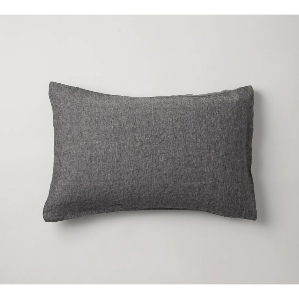 Sove Chambray Linen Pillowcase Pair - Charcoal