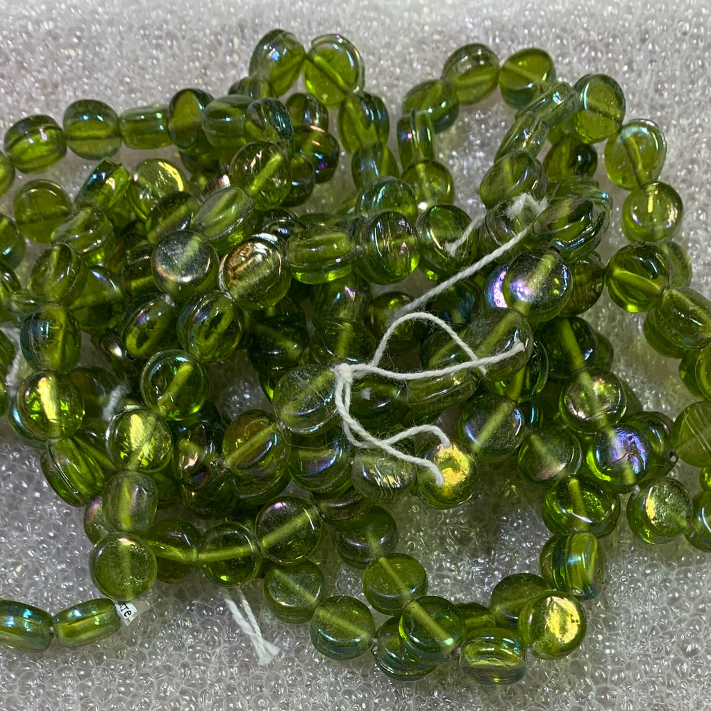 flat round glass beads