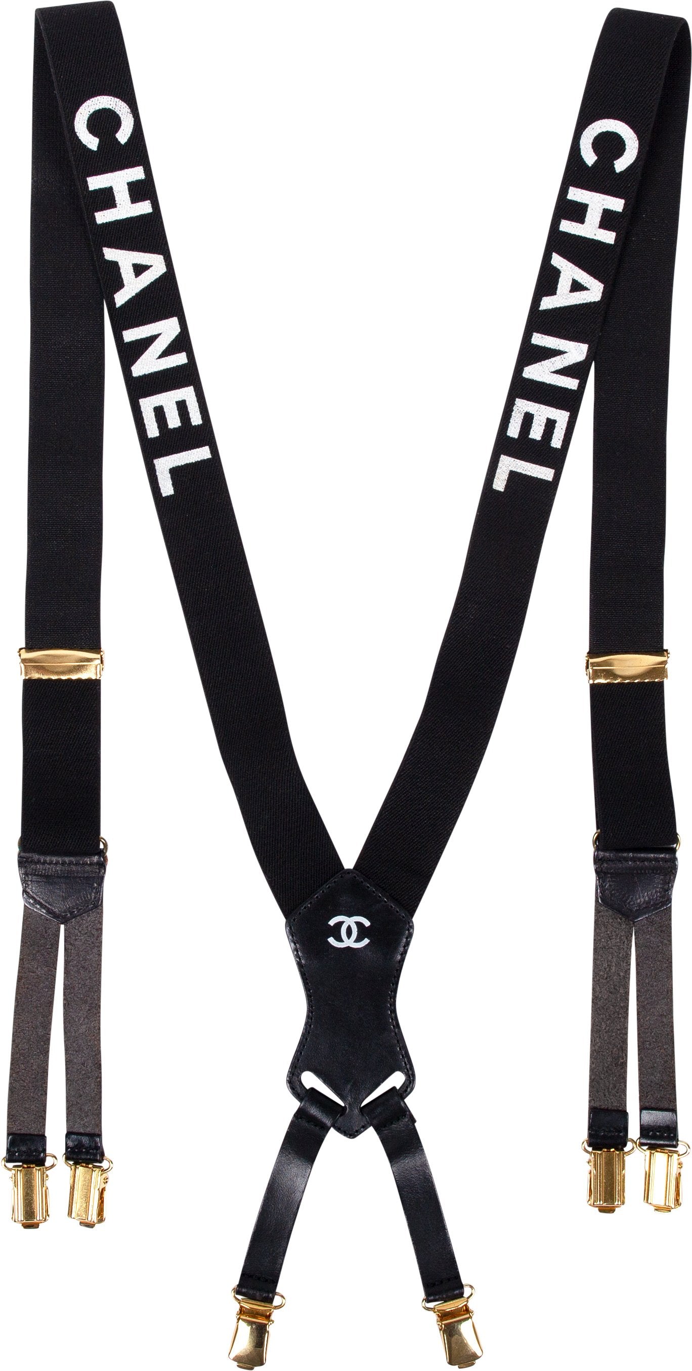 Chanel Chanel Logo Spring 1994 Runway Suspenders | EL CYCER