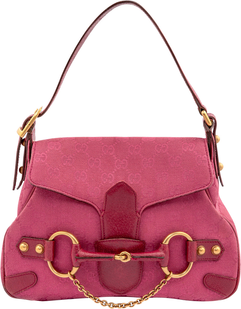 Gucci Monogram Horsebit Embellished Bag