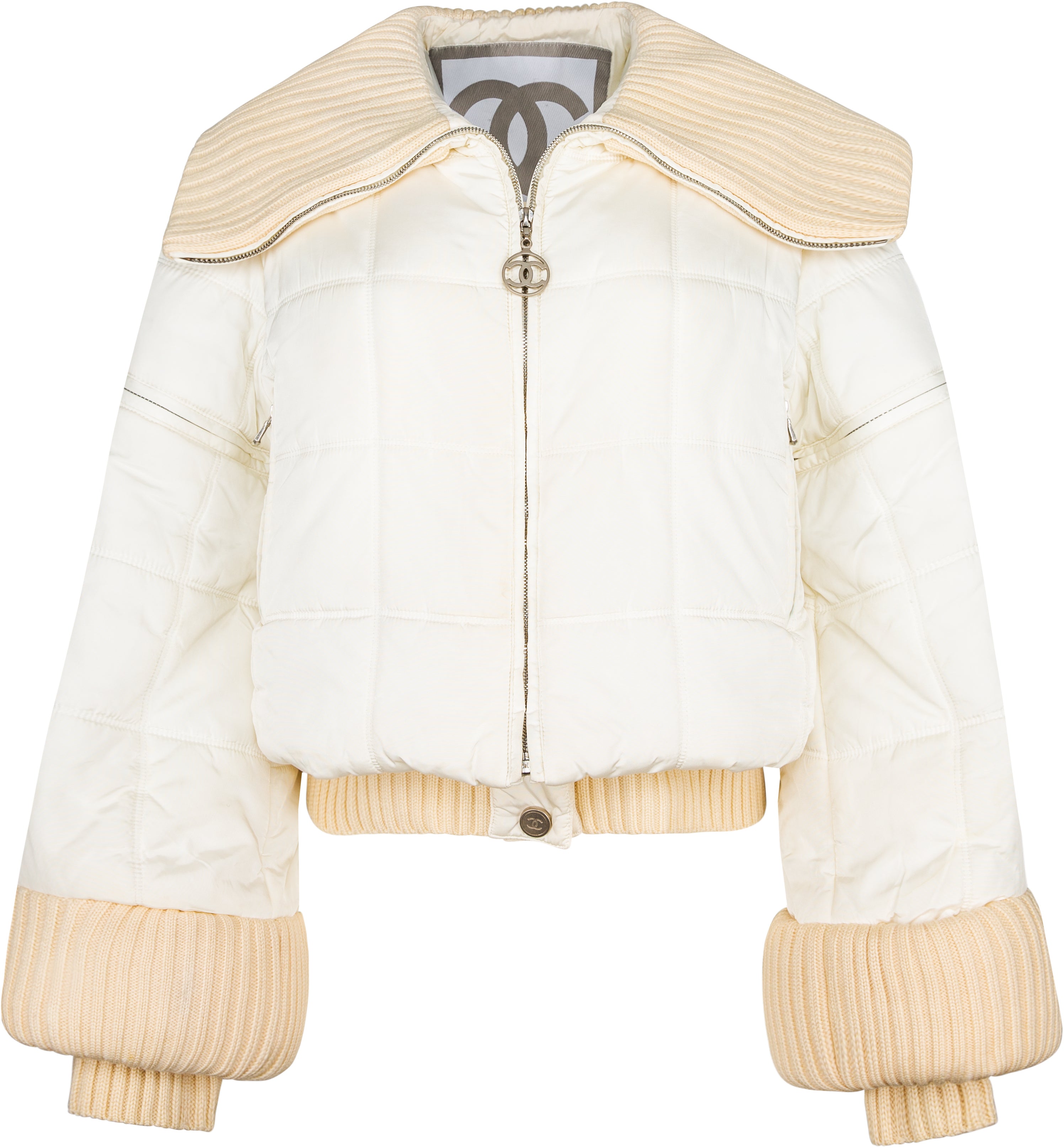 Chanel Fall 2000 Runway Convertible Logo Puffer Jacket | EL CYCER