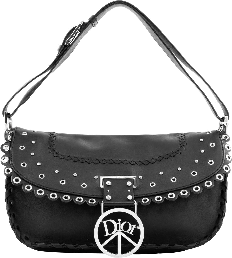 Christian Dior Limited Edition Peace and Love Patchwork Saddle Bag