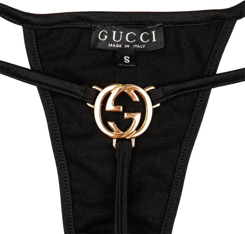 Monopol seksuel Monica Gucci Museum Spring 1997 Runway Metal Logo G-String | EL CYCER